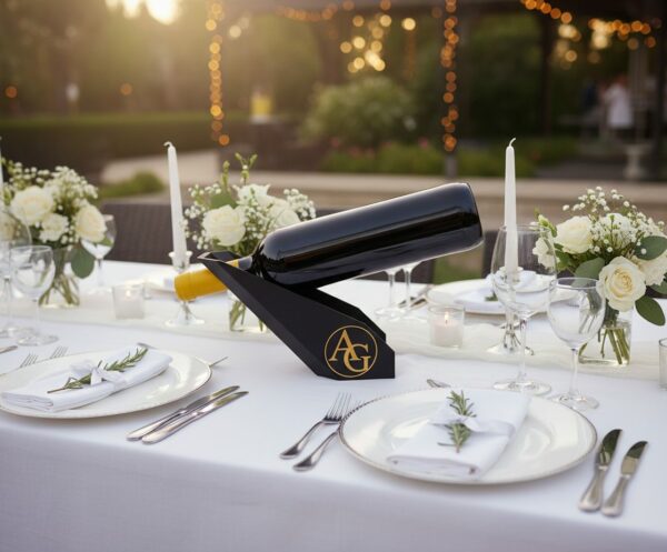 R.J.-Winholder-Weinhalter-mit-Initialen-in-Gold-personalisiert-Gedeckter-Tisch-Hochzeit-Hauptfoto