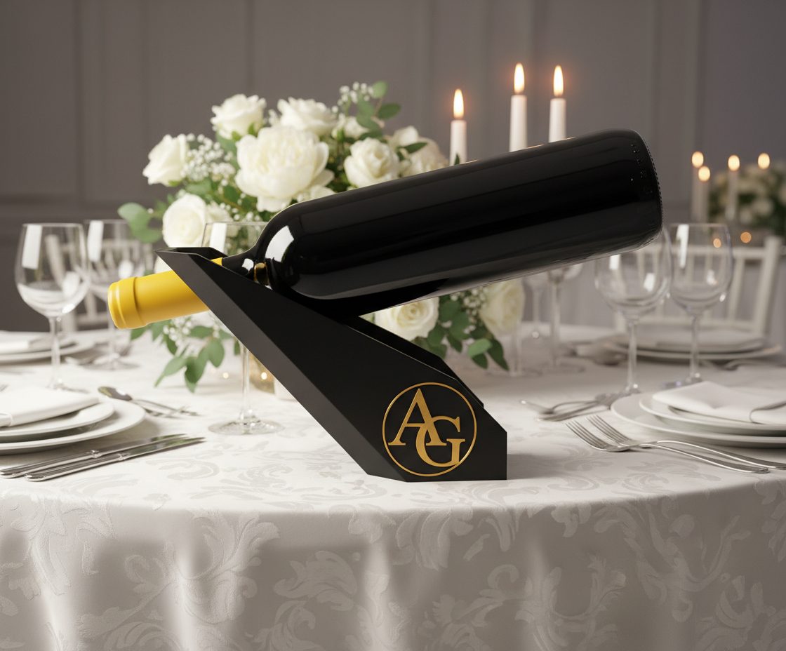 R.J.-Winholder-Weinhalter-mit-Initialen-in-Gold-personalisiert-Gedeckter-Tisch1