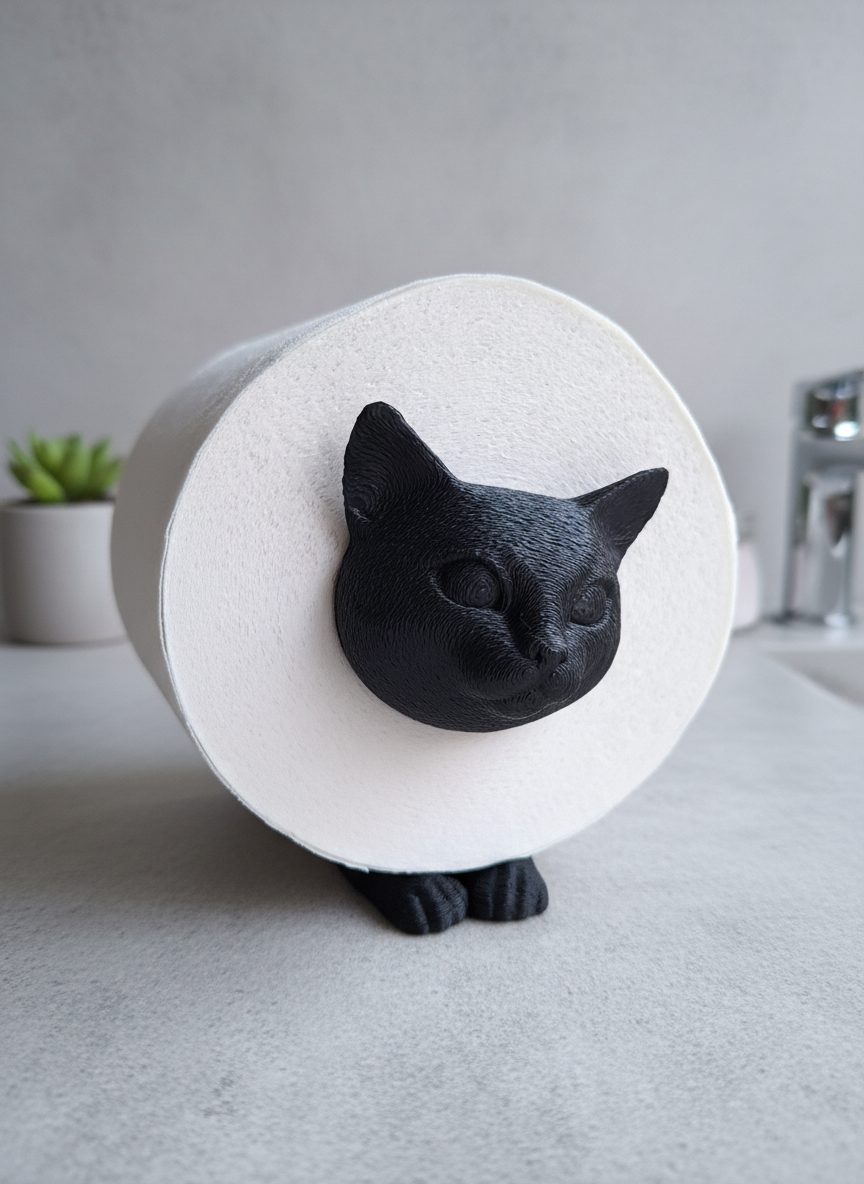 R.J.-Toilettenpapierhalter-Katze-schwarz-Gimik-Schaf