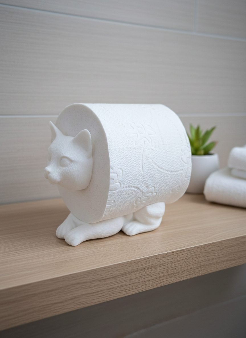 R.J.-Toilettenpapierhalter-Katze-weiß-Gimik-Schaf