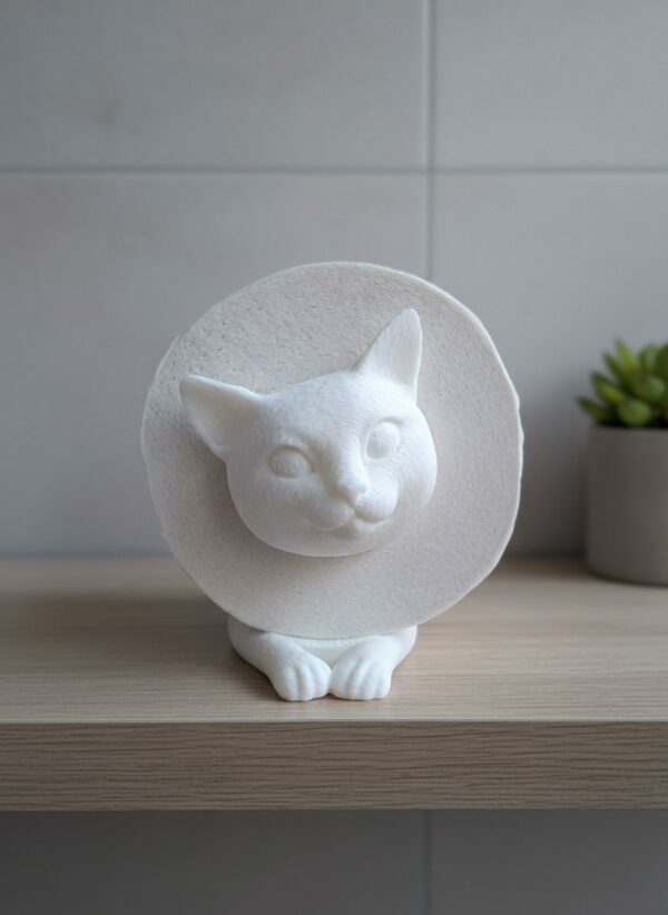 R.J.-Toilettenpapierhalter-Katze-weiß-Gimik