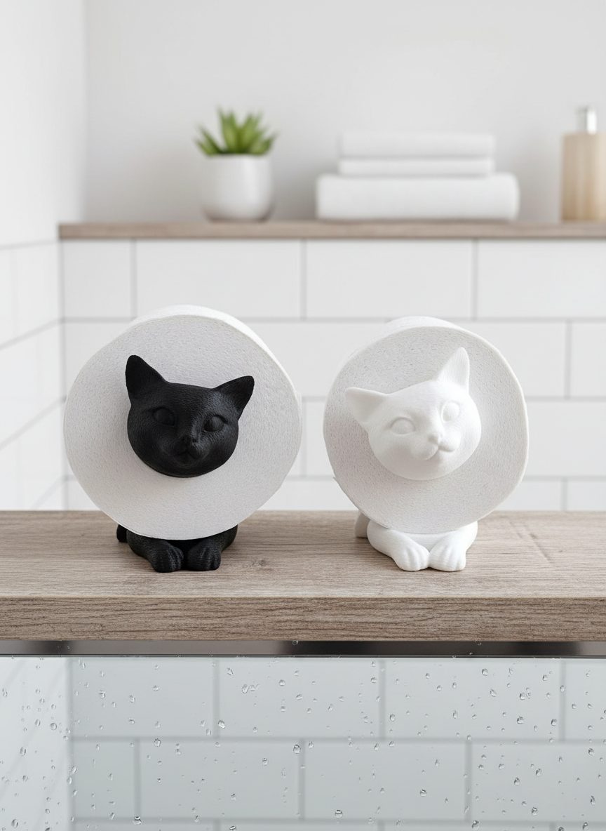R.J.-Toilettenpapierhalter-Katze-weiß-Gimik-Schaf