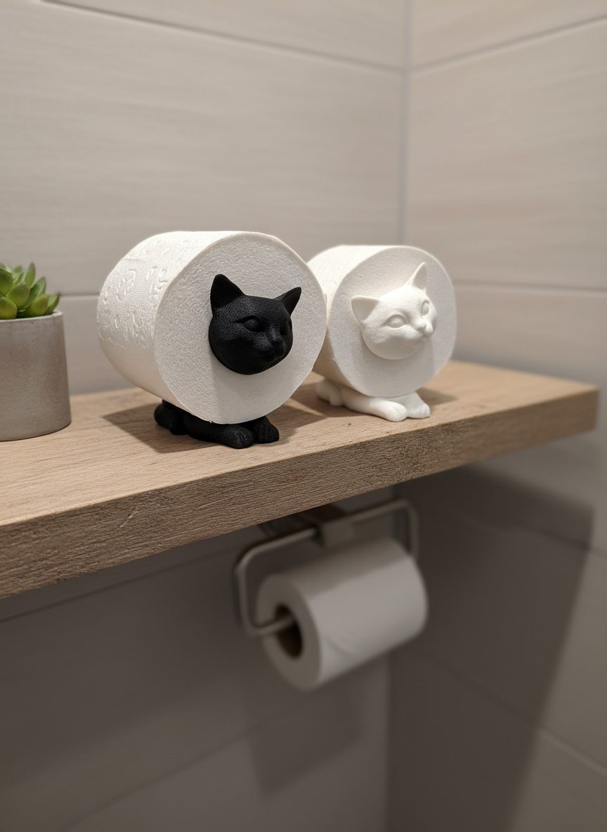 R.J.-Toilettenpapierhalter-Katze-weiß-Gimik-Schaf