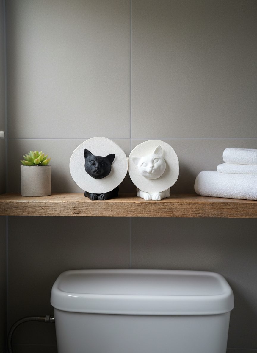 R.J.-Toilettenpapierhalter-Katze-weiß-Gimik-Schaf